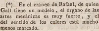 Picture 2 of 3 from Exposicion de la doctrina del Doctor Gall, ó, Nueva teoría del cerebro, considerado como residencia de las facultades intelectuales y morales del'alma. (1806), leaf 143