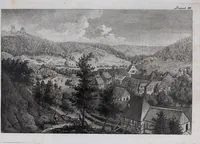 An illustration from Deinach : Luft, Lage, Vergnügungen, Bequemlichkeiten und Vortheile für die Gesundheit, die ein Aufenthalt bey diesem Brunnen gewähren kan. / [Johann Georg Zahn]. (1789)