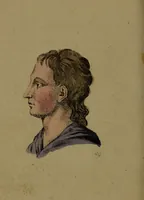An illustration from Physiognomisches Taschenbuch nach Lavater's Grundsätzen, oder: die Kunst die Männer aus ihren Gesichtszügen zu erkennen. Aus dem Französischen übersetzt. Mit drei und dreissig illuminirten Kupfern. (1813)