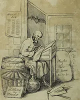 Picture 19 of 22 from Death's doings; consisting of numerous original compositions, in prose and verse, the friendly contributions of various writers; principally intended as illustrations of twenty four plates, designed and etched by R. Dagley / [Richard Dagley]. (1826), leaf 366