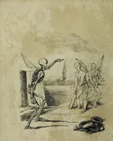An illustration from Death's doings; consisting of numerous original compositions, in prose and verse, the friendly contributions of various writers; principally intended as illustrations of twenty four plates, designed and etched by R. Dagley / [Richard Dagley]. (1826)