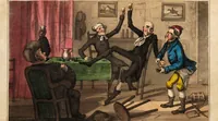 An illustration from Doctor Comicus; or the frolics of fortune. A comic satirical poem, for the squeamish and the queer. In twelve cantos / By a surgeon. Illustrated with numerous plates. (1828)