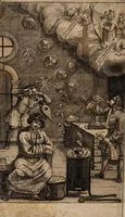 An illustration from Delarvatio tincturae philosophorum, das ist: kurtze und einfältige Erklährung des lapidis Benedicti. Worinnen die hieroglyphica Nomina Philosophorum obscura, welche die Philosophi aenigmatisch beschrieben, klar und deutlich gemachet / durch einen der wahren Philosophie Liebhabern entdecket und erkläret, der in der Wahrheit genuine Feuer-Arbeit liebet, und da es wohl heissen mag: Aut hic, aut nusquam. [Anon]. (1769)
