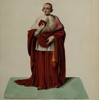 An illustration from Raccolta dei principali costumi religiosi e militari della corte pontificia, disegnati ... / da S. Marroni. (1840)