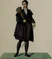 An illustration from Raccolta dei principali costumi religiosi e militari della corte pontificia, disegnati ... / da S. Marroni. (1840)
