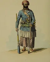 An illustration from The costume of Hindostan, elucidated by sixty coloured engravings / with descriptions in English and French, taken in the years 1798 and 1799. By Balt. Solvyns, of Calcutta. (1804)