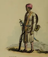 An illustration from The costume of Hindostan, elucidated by sixty coloured engravings / with descriptions in English and French, taken in the years 1798 and 1799. By Balt. Solvyns, of Calcutta. (1804)