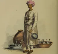 An illustration from The costume of Indostan, elucidated by sixty coloured engravings; with descriptions in English and French, taken in the years 1798 and 1799 / By Balt. Solvyns. (1804)