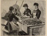 An illustration from The story of Sir Walter Ralegh : and A day in a tobacco factory / by Joseph Hatton ; illustrated by John Wallace. (1893)