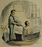 An illustration from Pleasures of the water cure / by a patient who has been well drench'd and wrench'd and restored to health. (1860)