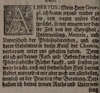 An illustration from Des Hn. Bernhardi, Grafen von der Marck und Tervis chymische Schrifften von dem gebenedeyten Stein der Weisen / Aus dem Lateinischen ins Teutsche übersetzet ingleichen mit des Herrn D. Joachim Tanckens und anderer Gelehrten Anmerckungen ans Liecht gestellet durch Caspar Horn. (1746)
