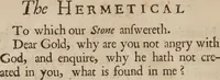 Picture 4 of 5 from The hermetical triumph, or, The victorious philosophical stone : a treatise more compleat and more intelligible than any extant, concerning the hermetical magistery / translated from the French. To which is added, The ancient war of the knights, being an alchymistical dialogue betwixt our stone, gold and mercury; of the true matter, of which those who have traced nature, do prepare the philosopher's stone, translated from the German. (1740), leaf 184