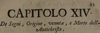 An illustration from Secreti astrologici celesti, et terrestri motivati dalle comete e suelati alla curiosità de gl'animi virtuosi ... Con molti varii successi, principio, e fine del mondo, origine, nascita, e venuta dell'Antichristo, et altre curiosità filosofiche e meteorologiche / Dda D. Agostino Maccari. (1681)